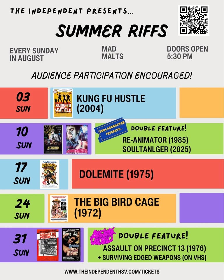 The Independent Presents: Summer Riffs Film Series