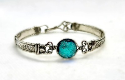 Jewelry Making: ‘Dichoroic Glass and Sterling Bracelet’ Jewelry Making: ‘Dichoroic Glass and Sterling Bracelet’