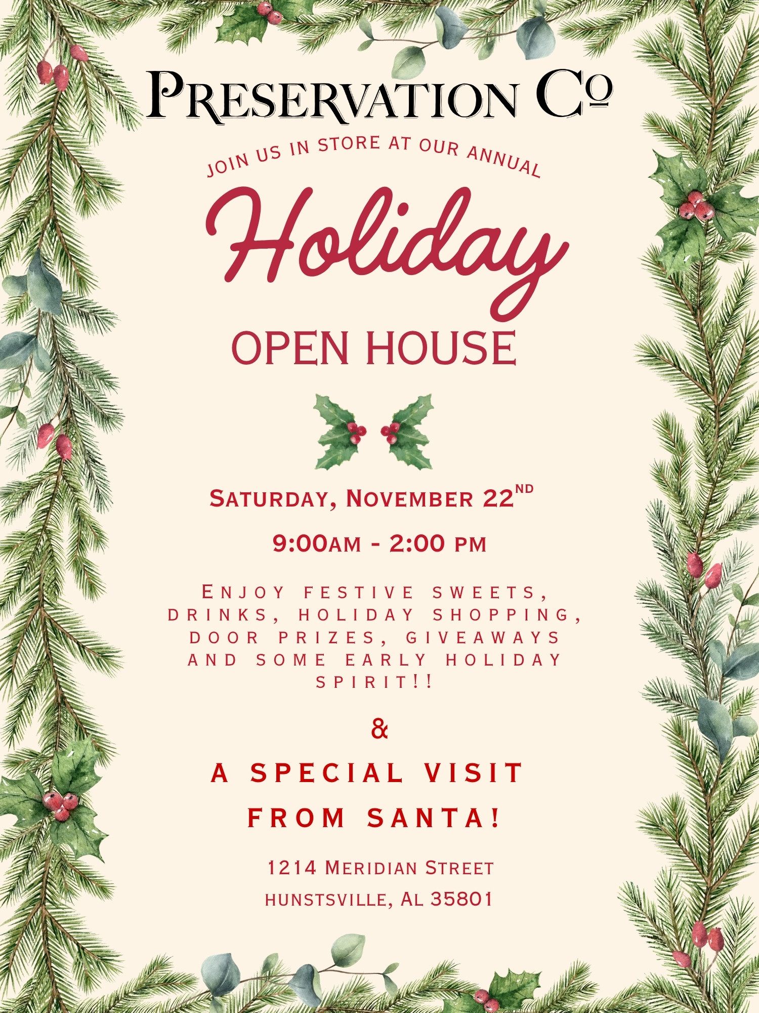 Holiday Open House at Preservation Company Holiday Open House at Preservation Company