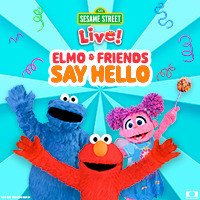 Live Elmo + Friends Say Hello and waving their hands