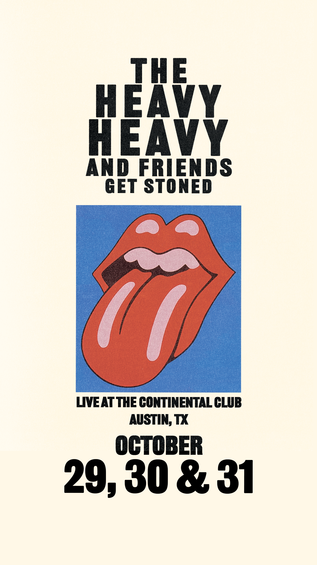 Poster for The Heavy Heavy @10pm, Barfield @12am in Austin