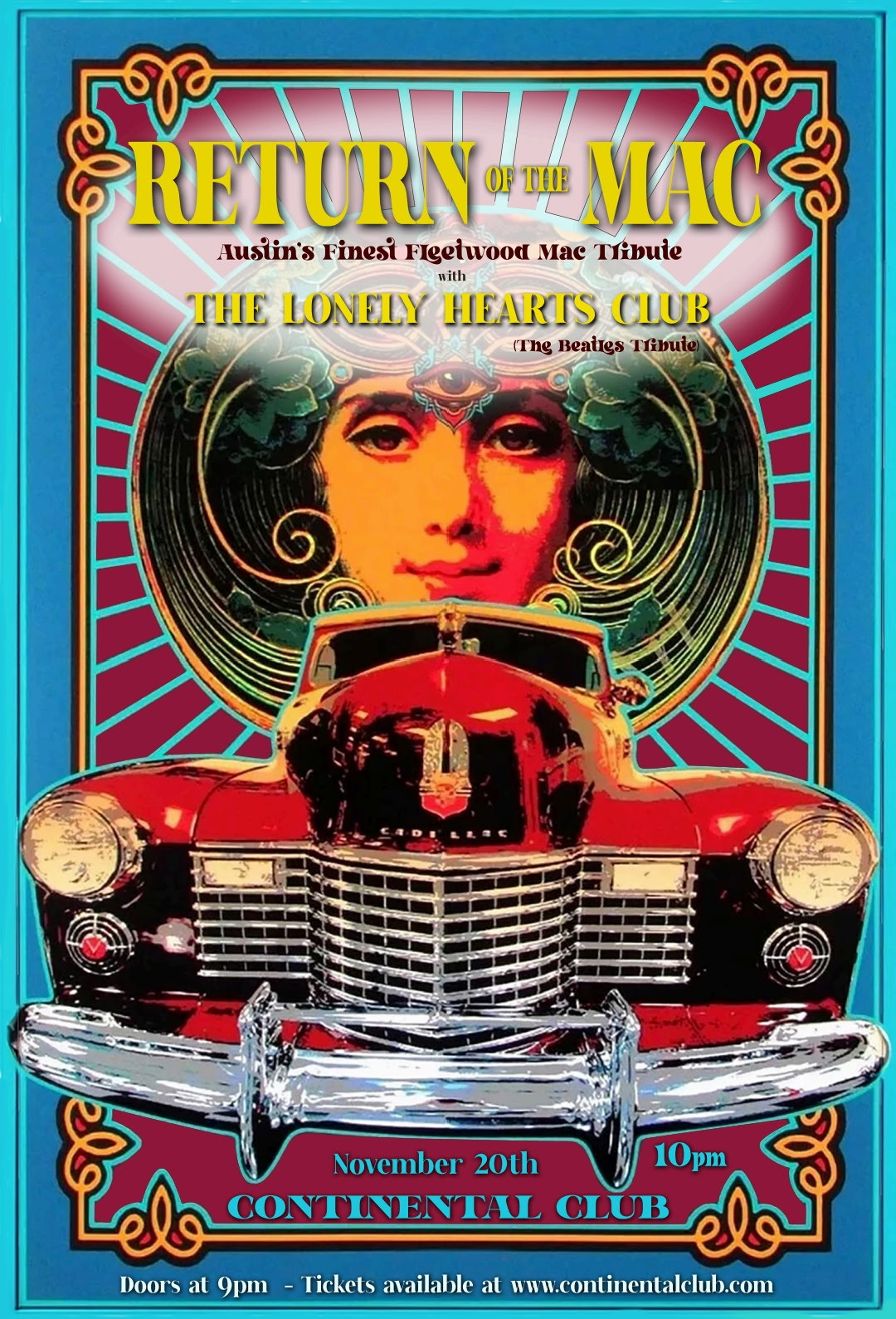 Return of The Mac (Fleetwood Mac Tribute) @10pm, Lonely Hearts Club (Beatles Tribute) @12am Austin concert poster
