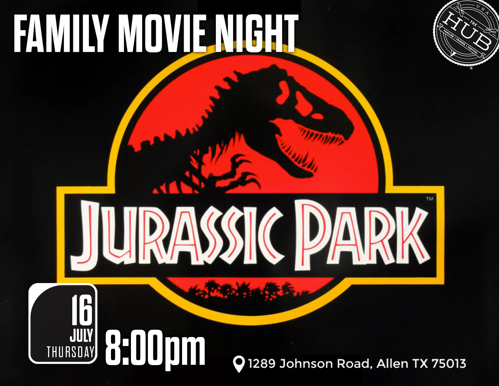 Movie Night: Jurassic Park flyer