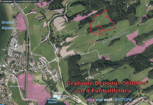 Übersicht zum Bereich Weihergut bei Bühl am Alpsee